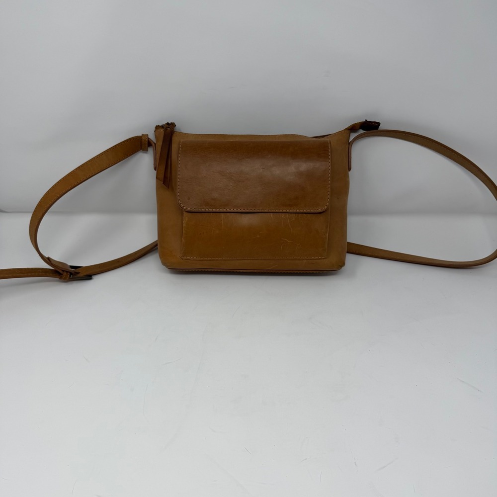 Able Olivia Crossbody Bag Tan Brown Women Small Handbag Cognac Leather